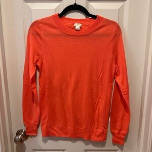 J Crew Coral Merino Wool Blend Crewneck Sweater Size Small